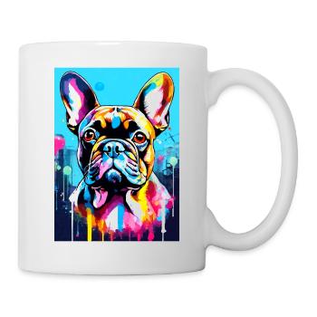 Bulldog peinture Bouledogue français - Mug blanc - blanc - Droite