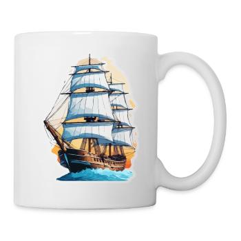 Bateau pirate / Bateau / Mer / Océan / Vagues - Mug blanc - blanc - Droite