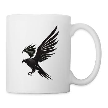 Erhabener Gleitflug: Schwarzer Adler als Symbol - Tasse - Weiß - Rechts