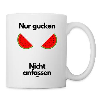 Malle Nur gucken, nicht anfassen - Tasse - Weiß - Rechts