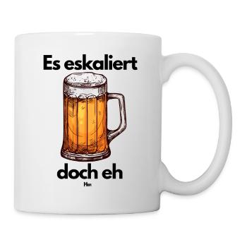 Malle Es eskaliert eh - Tasse - Weiß - Rechts