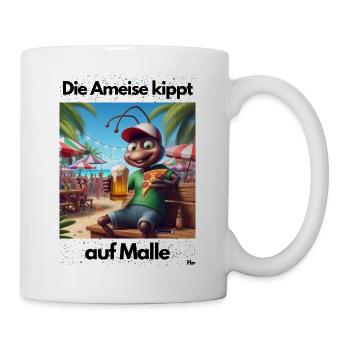 Malle Anmeise auf Malle - Tasse - Weiß - Rechts
