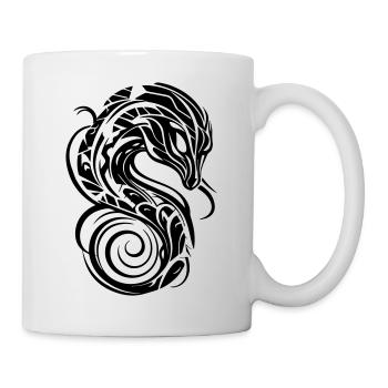 Dragon à tête de serpent tribal - Mug blanc - blanc - Droite