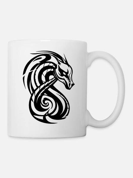 Schlangenkopf Tribal Art - Tasse - Weiß