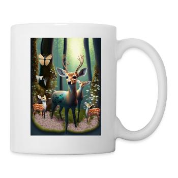 Rehkitze mit Schmetterlinge - Tasse - Weiß - Rechts