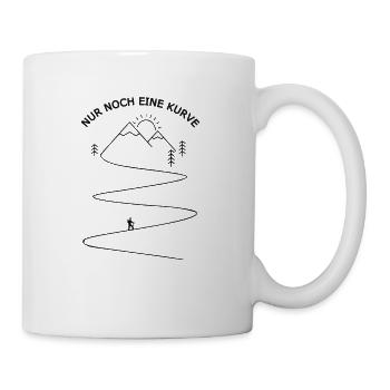 Nur noch eine Kurve Spruch Wandern - Tasse - Weiß - Rechts