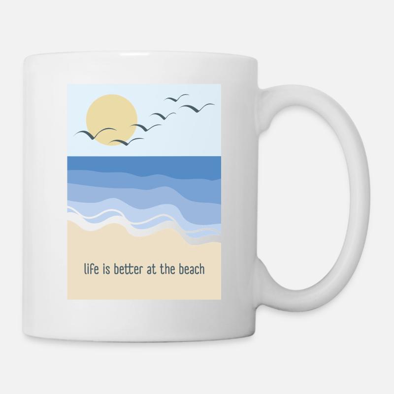 Life is better at the beach - Mug - white