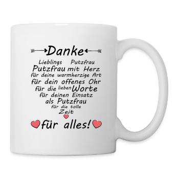 Beste Putzfrau Danke Lieblings zum Abschied - Tasse - Weiß - Rechts