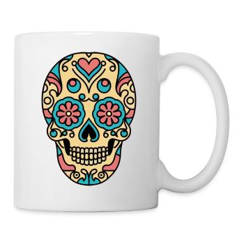 Crâne rétro 1 - Mug blanc - blanc - Droite