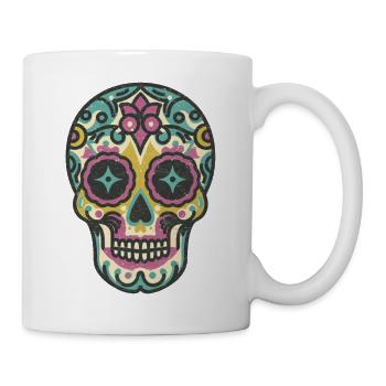 Crâne rétro 2 - Mug blanc - blanc - Droite