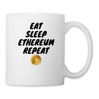 Crypto Manger dormir Répéter ETH - Mug blanc - blanc - Droite