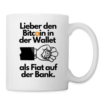 Krypto Lieber den Bitcoin in der Hand BTC - Tasse - Weiß - Rechts