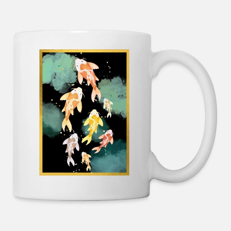 Carpes Koï nuit dorée - Mug blanc - blanc