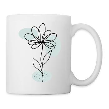 Flower boho modern art - Mug - white - Right
