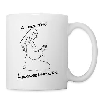 a echtes Himmelhendl - lustiger Dialekt für Nonne - Tasse - Weiß - Rechts