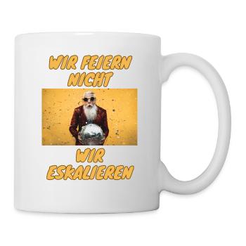 Malle : On ne fait pas la fête, on s’envenime, on boit - Mug blanc - blanc - Droite