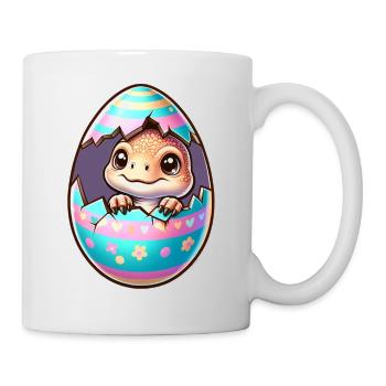 Ostern mit Dino - Tasse - Weiß - Rechts
