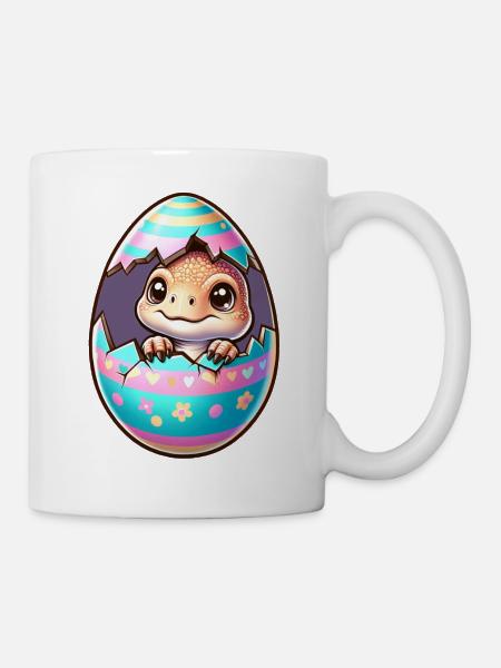 Ostern mit Dino - Tasse - Weiß