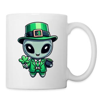 St. Patrick's Day alien extraterrestrial celebration desig - Mug - white - Right