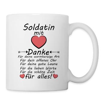 Soldatin Abschiedsgeschenk zum Abschied Danke - Tasse - Weiß - Rechts