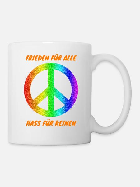 Demo Frieden für alle Hass für keinen 2 ANti AFD - Tasse - Weiß