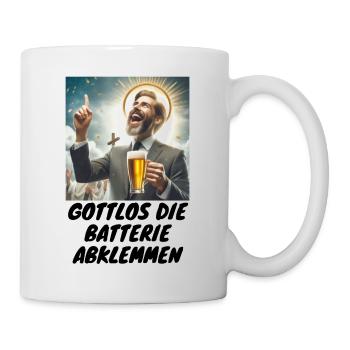 Malle godless disconnect the battery drinking beer 2 - Mug - white - Right