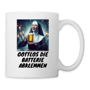 Malle Ungodly Disconnect the Battery Drinking Beer 1 - Mug - white - Right