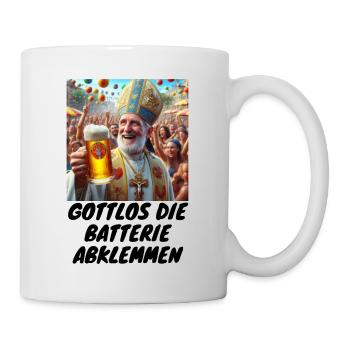 Malle godless disconnect the battery drinking beer 3 - Mug - white - Right