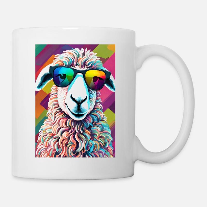 Schaf bunt - Tasse - Weiß