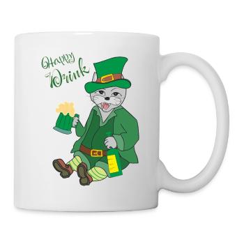 Chat, Boisson Heureuse - Mug blanc - blanc - Droite
