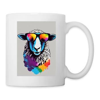 Schaf mit Sonnenbrille - Tasse - Weiß - Rechts