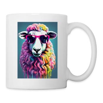 Mouton avec des lunettes - Mug blanc - blanc - Droite