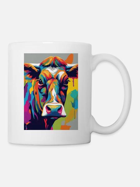 Cow skull colorful - Mug - white