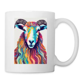 Colorful ram - Mug - white - Right