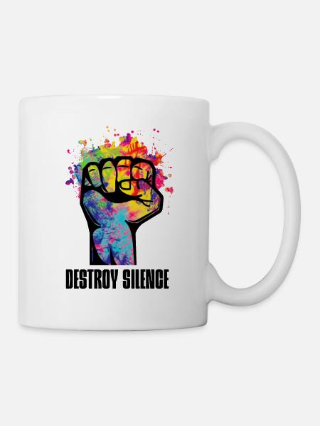destroy silence - Tasse - Weiß
