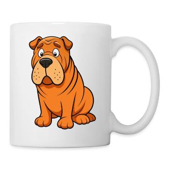 Worried Shar Pei Wrinkle Brow Artwork - Mug - white - Right