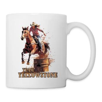 Barrel Racer Girl Riding Horse Yellowstone Dutton - Mug - white - Right