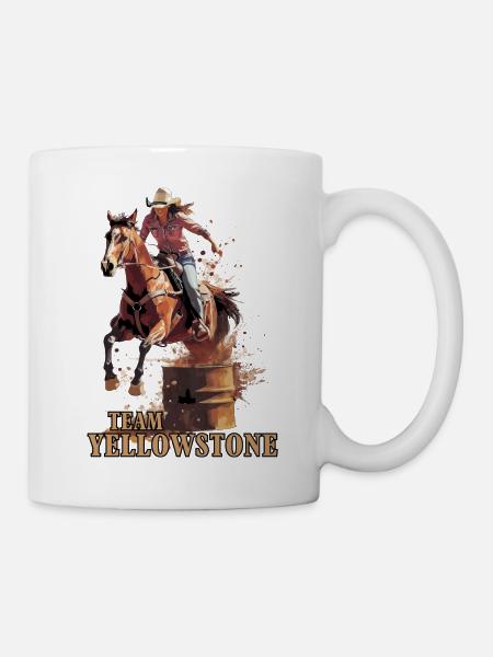Barrel Racer Girl Reiten Pferd Yellowstone Dutton - Tasse - Weiß