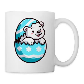 Cartoon Polar Bear Easter Egg Hatching - Mug - white - Right