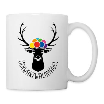 Hirsch Schwarzwaldmädel schwarz - Tasse - Weiß - Rechts