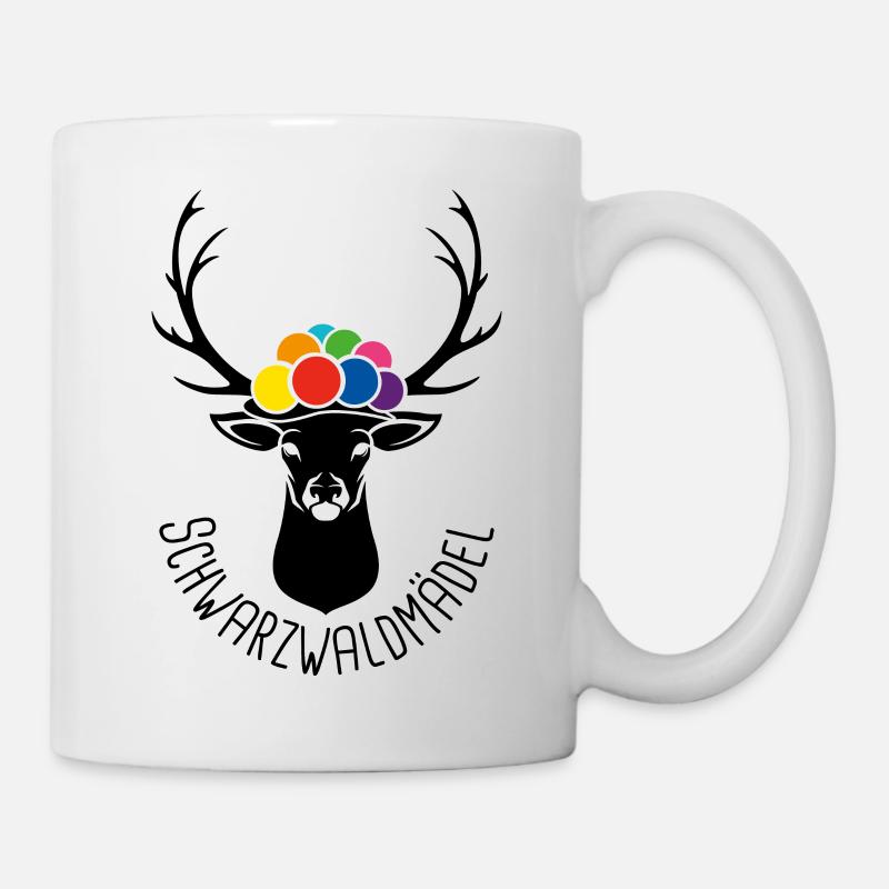 Hirsch Schwarzwaldmädel schwarz - Tasse - Weiß