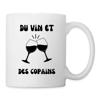 Du vin et des copains - Mug blanc - blanc - Droite