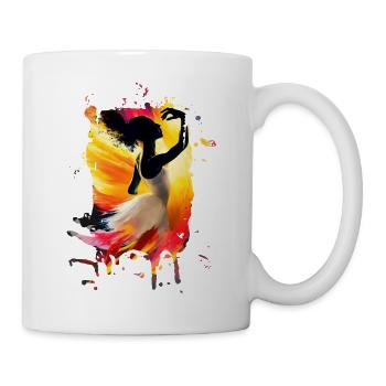 Schöne weibliche Malkunst Gesicht bunte Frau - Tasse - Weiß - Rechts