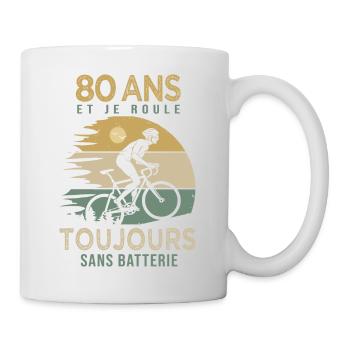 80 ans cadeau vélo 80 anniversaire velo - Mug blanc - blanc - Droite
