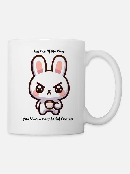 Geh mir aus dem Weg, grummiges Kaninchen - Tasse - Weiß
