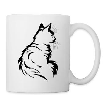 Katze, katzenmotiv - Tasse - Weiß - Rechts