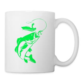 fisch, fisch, angeln, see, meer, angeln, fauna, exotisch - Tasse - Weiß - Rechts