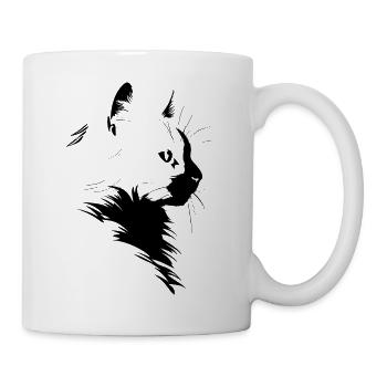 Katze, katzenmotiv - Tasse - Weiß - Rechts