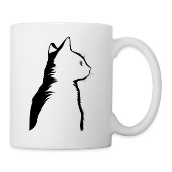 Katze, katzenmotiv - Tasse - Weiß - Rechts
