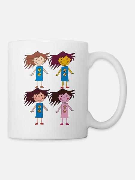 Quatre Filles Drôle - Mug blanc - blanc